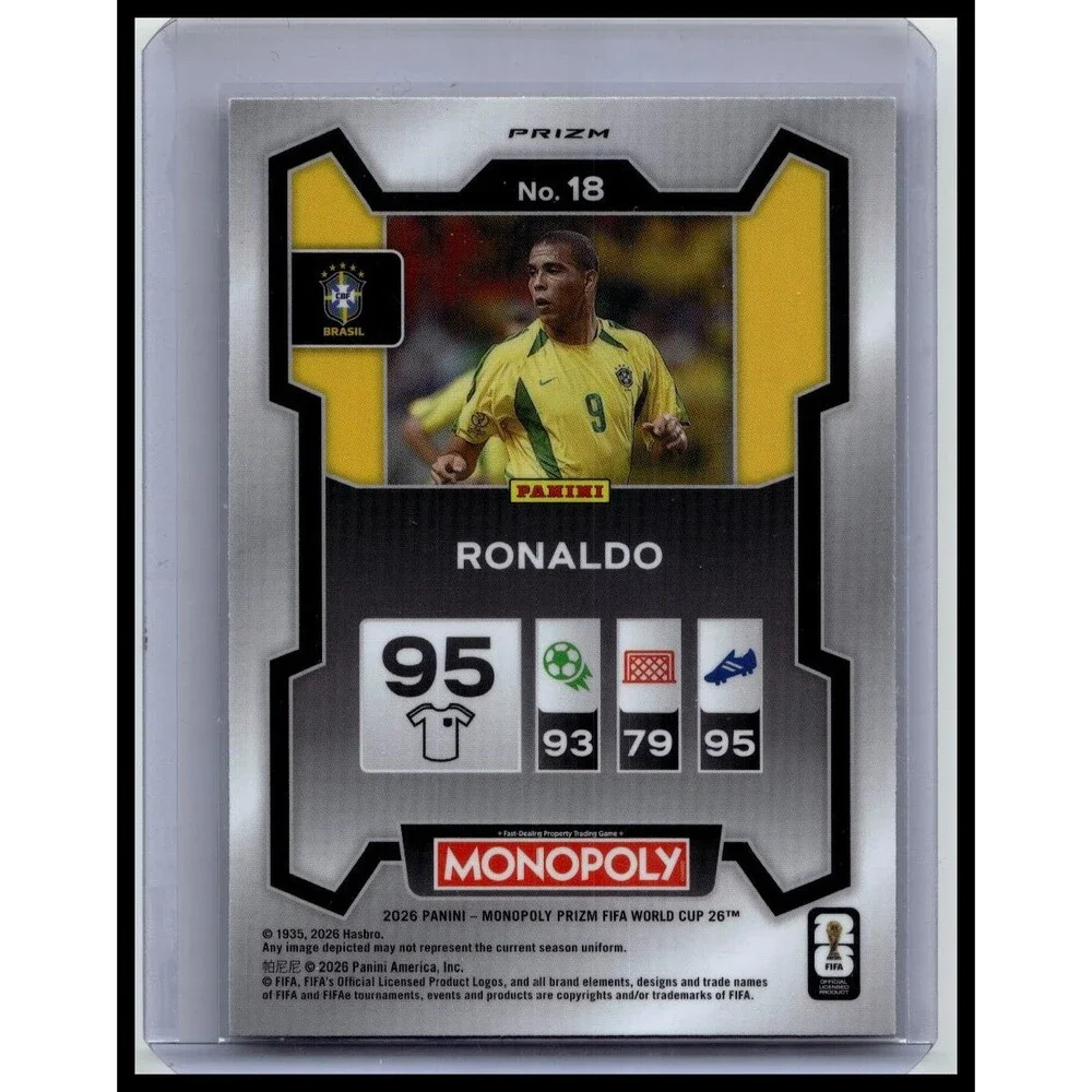 2026 Panini Prizm Monopoly World Cup Ronaldo #18 Brazil Monopoly Orange & Gold